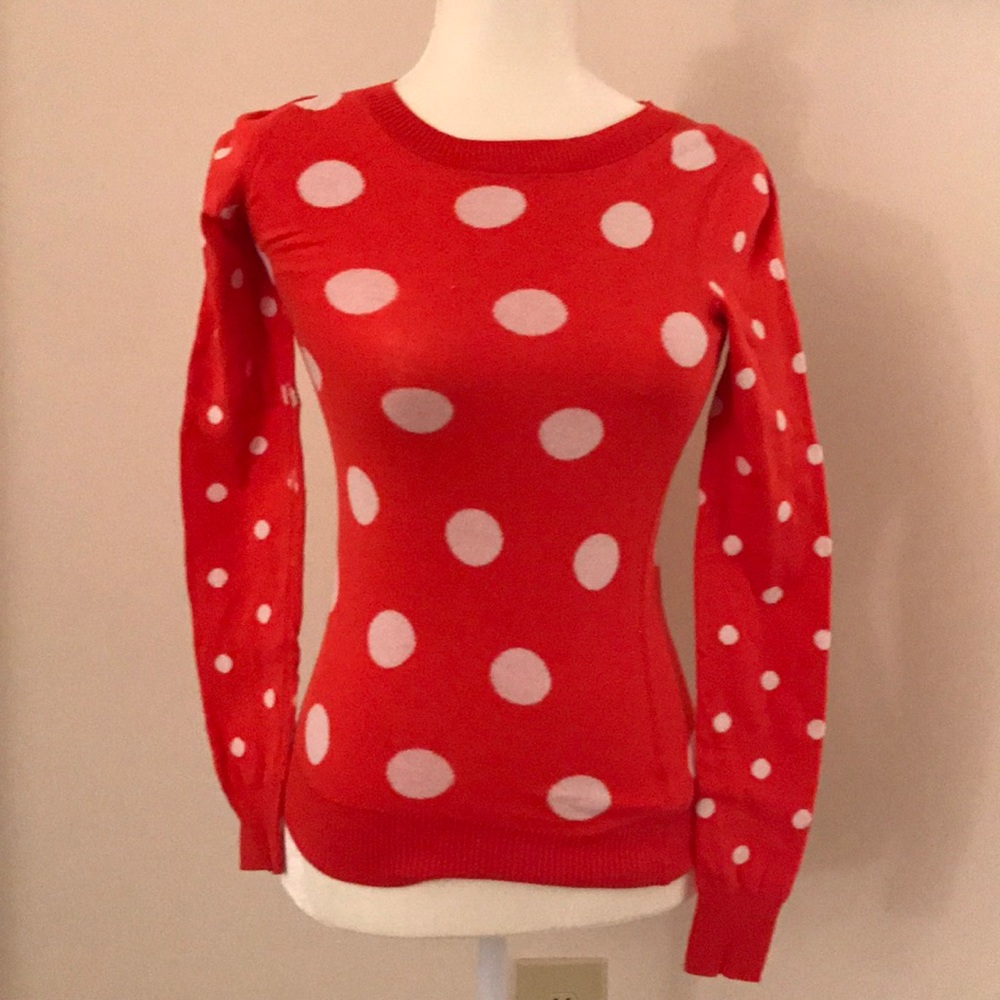 XS Express Orange Polkadot Sweater